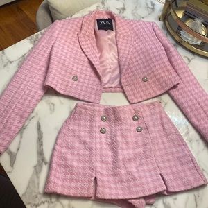 COPY - Blazer short skirt set pink chic